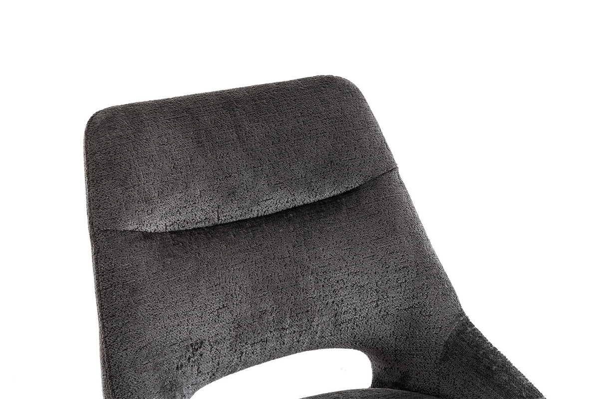 Rousseau - Chaise Dante - Tissu Gris - 85.5x51x60 cm