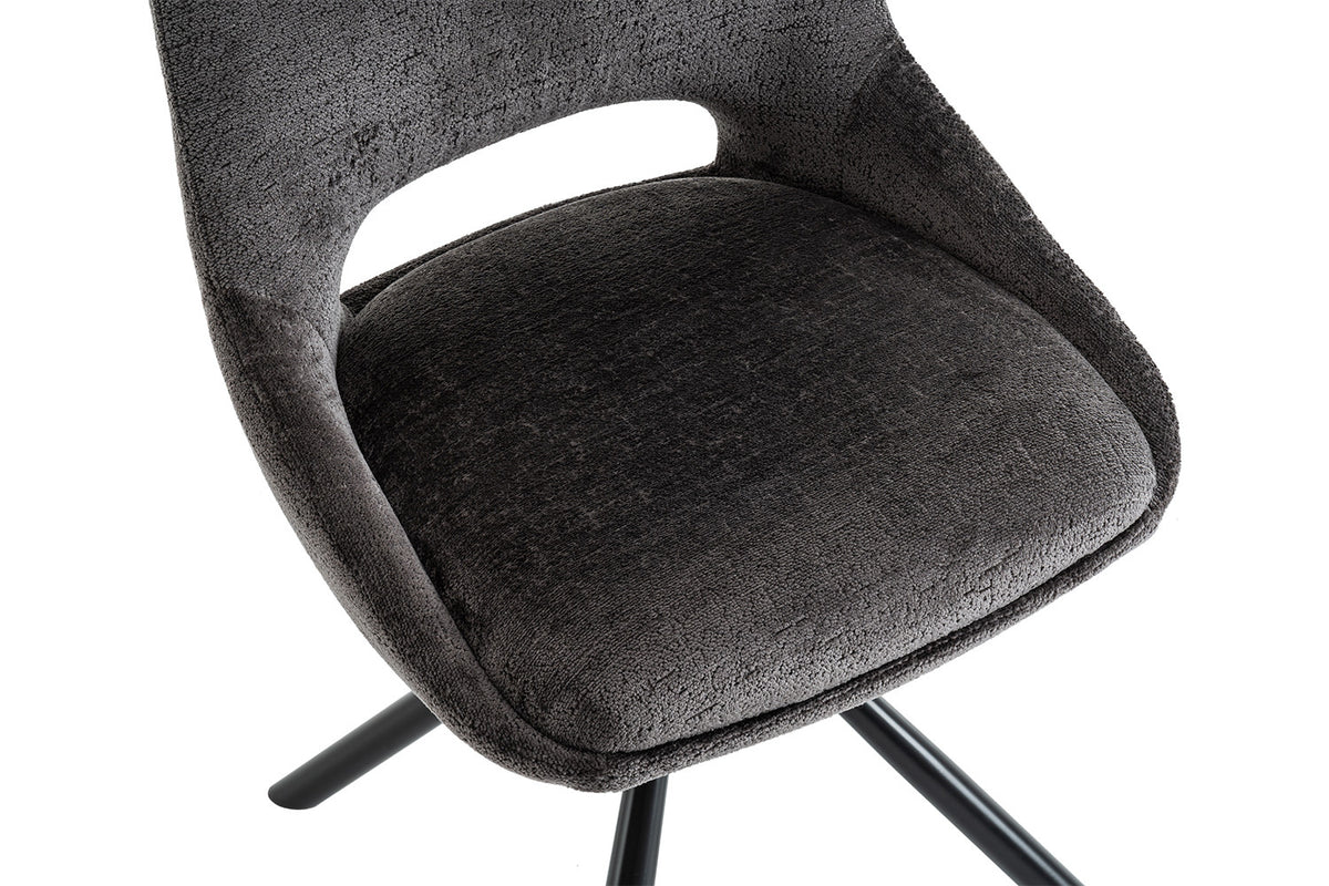 Rousseau - Chaise Dante - Tissu Gris - 85.5x51x60 cm