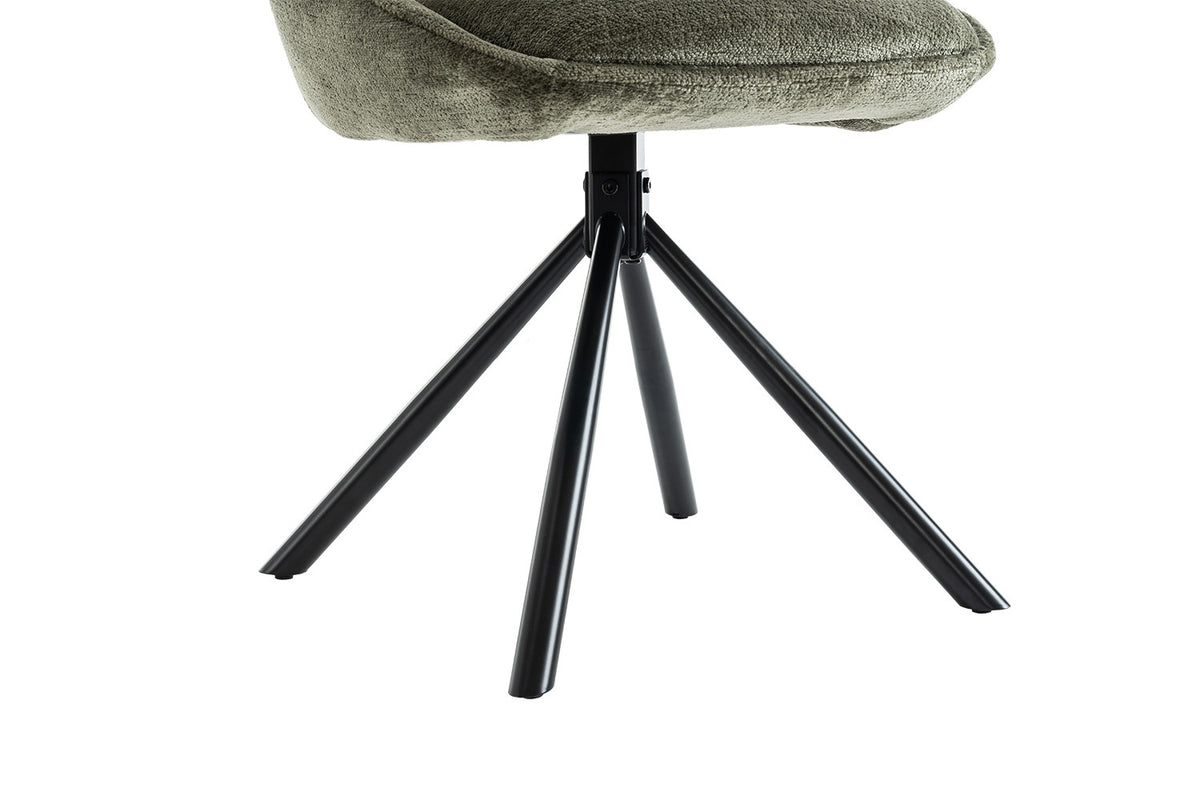 Rousseau - Chaise Dante - Tissu vert - 85.5x51x60 cm