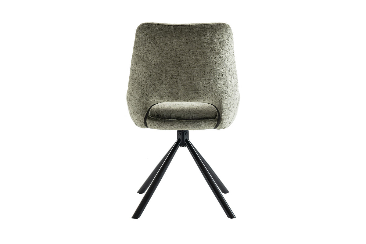 Rousseau - Chaise Dante - Tissu vert - 85.5x51x60 cm