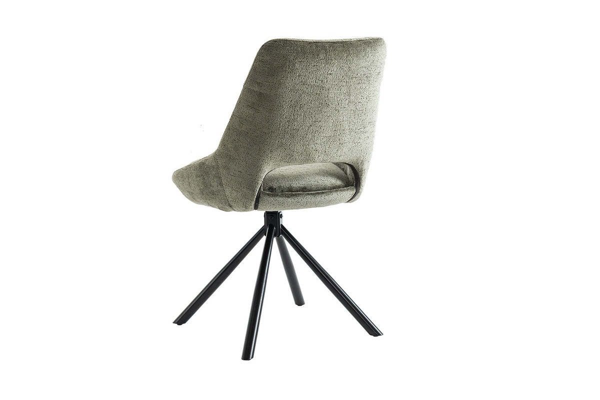 Rousseau - Chaise Dante - Tissu vert - 85.5x51x60 cm