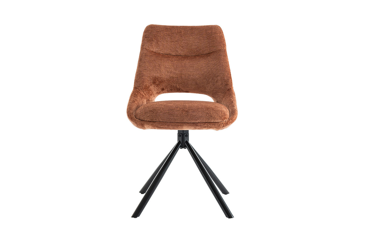 Rousseau - Chaise Dante - Tissu Rouille - 85,5x51x60 cm