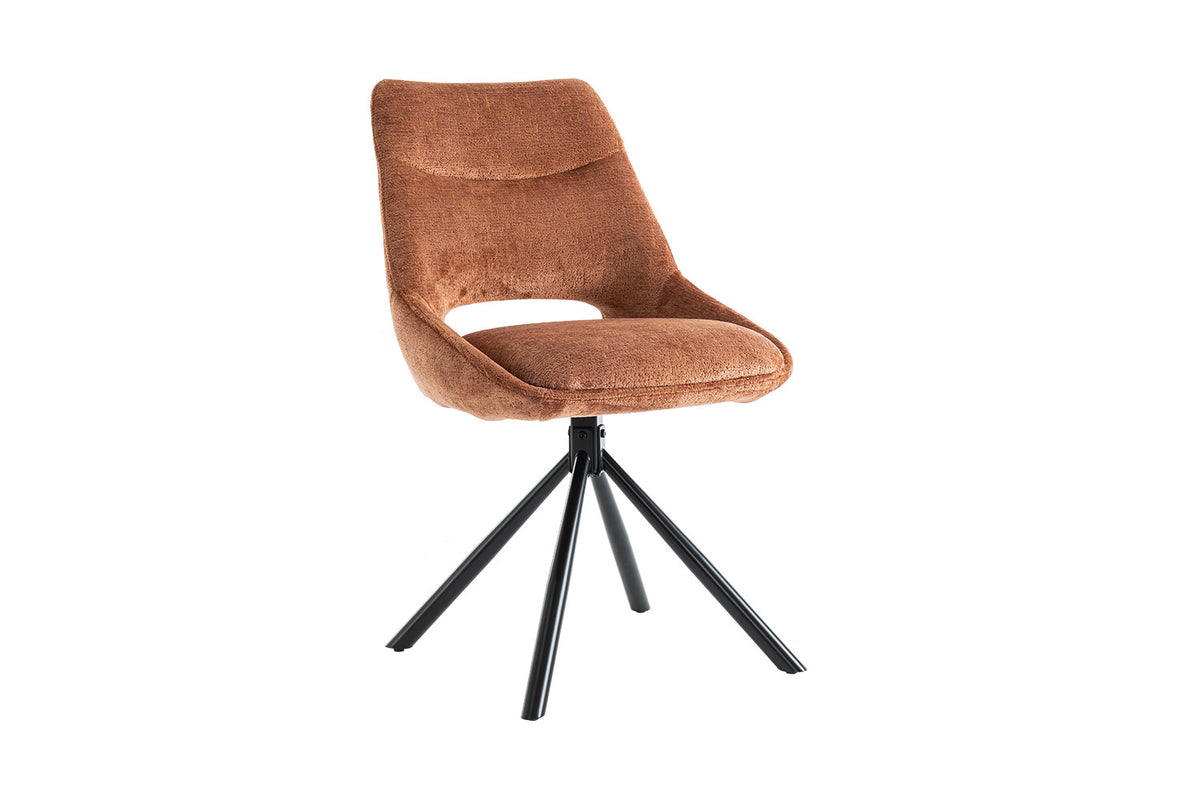 Rousseau - Chaise Dante - Tissu Rouille - 85,5x51x60 cm