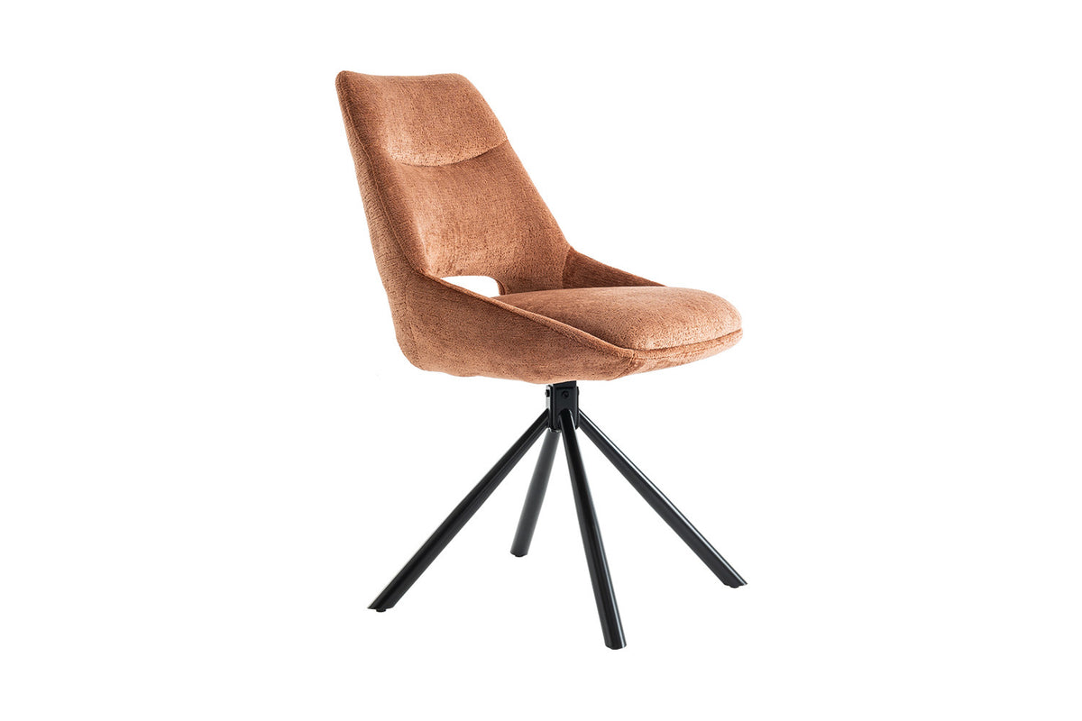 Rousseau - Chaise Dante - Tissu Rouille - 85,5x51x60 cm