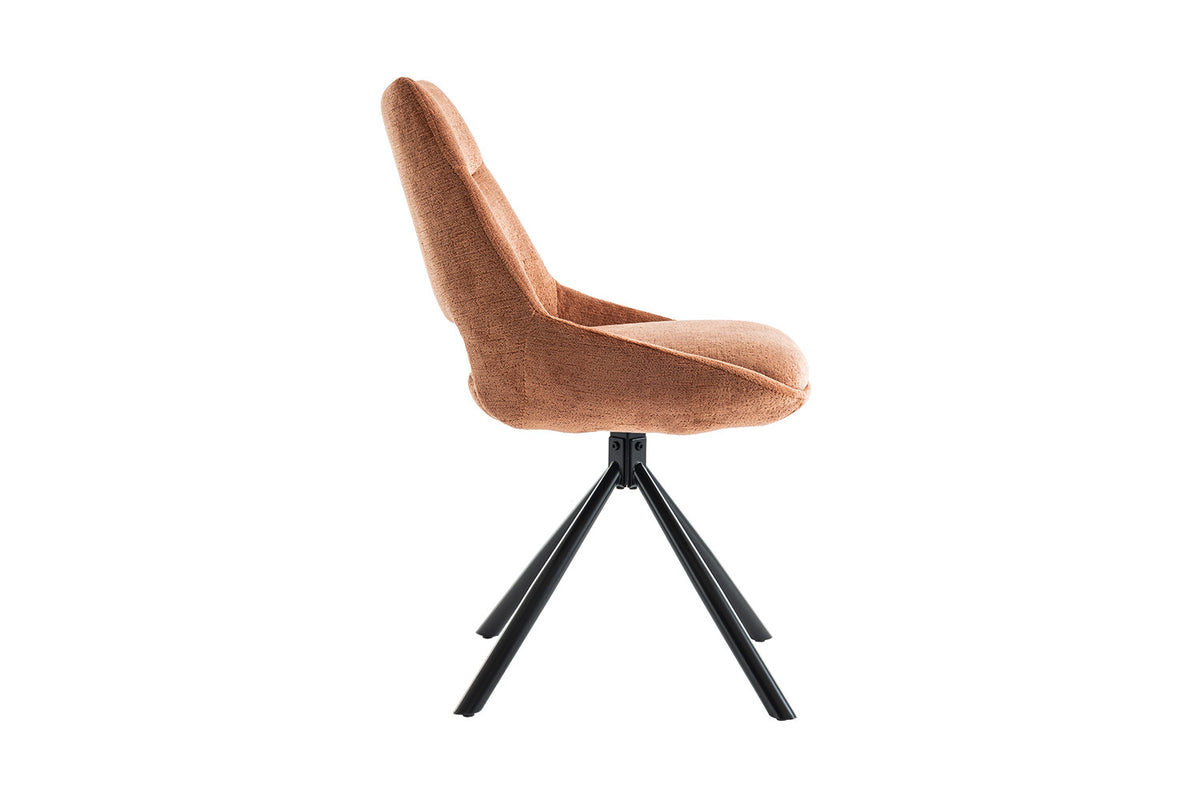Rousseau - Chaise Dante - Tissu Rouille - 85,5x51x60 cm