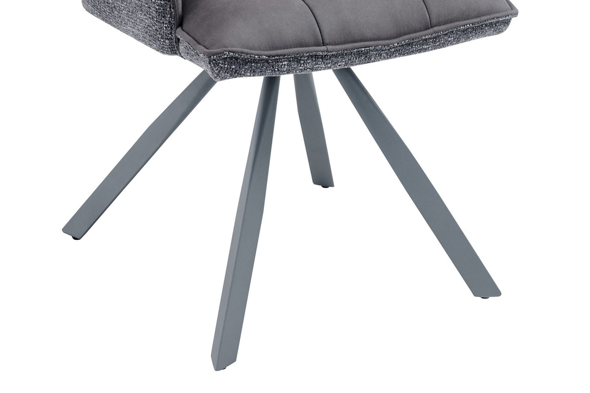 Rousseau - Chaise de salle à manger Solenne - Pivotante - Tissu Gris foncé - 88 x 55 x 62 cm