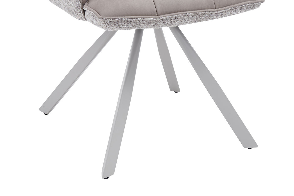 Rousseau - Chaise de salle à manger Solenne - Pivotante - Tissu Beige - 88 x 55 x 62 cm