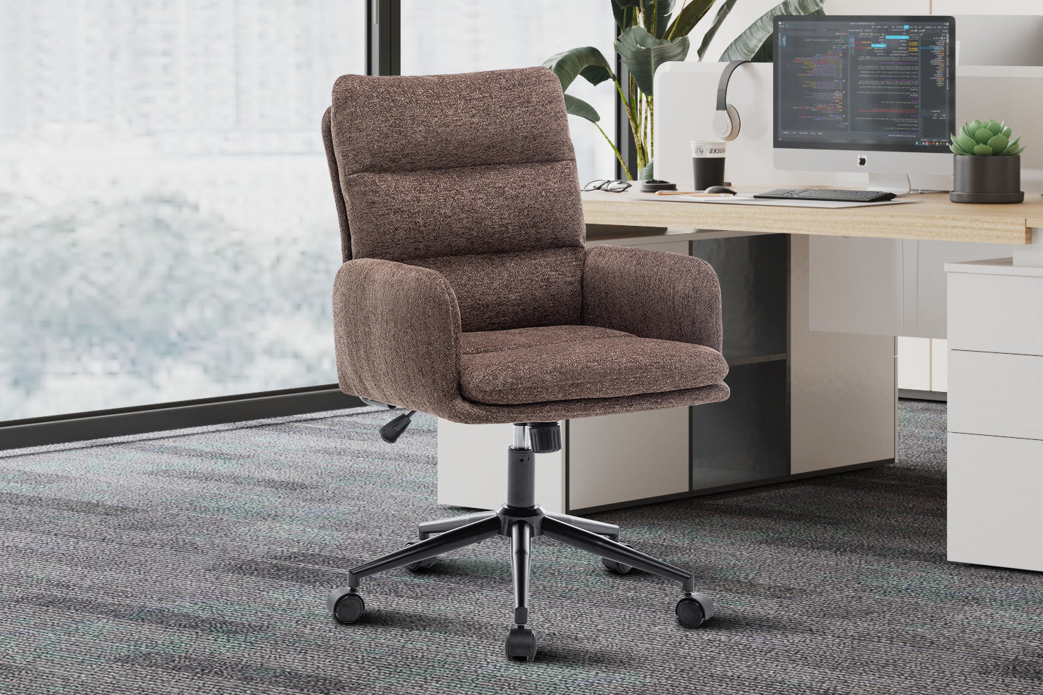 Bureaustoel 'Aimé' Stof Fabb Raven 45 Bruin