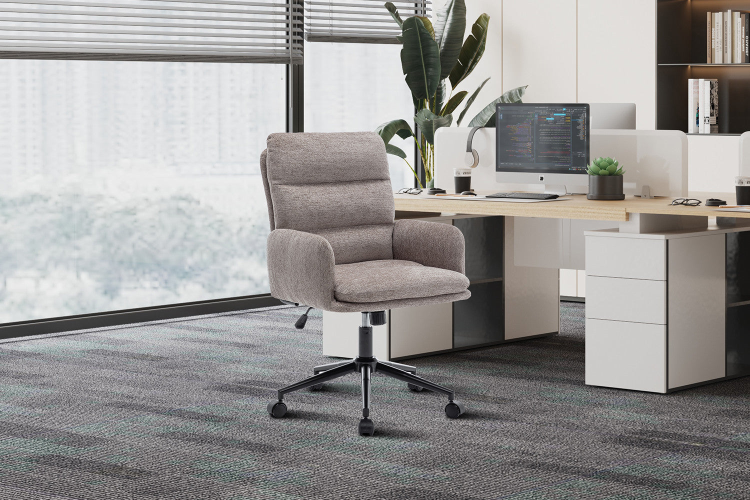 Bureaustoel 'Aimé' Stof Fabb Raven 30 Zand