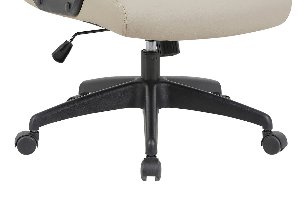 Rousseau - Chaise de bureau Samuel - PU/Nylon Beige - 102/110 x 66 x 71 cm