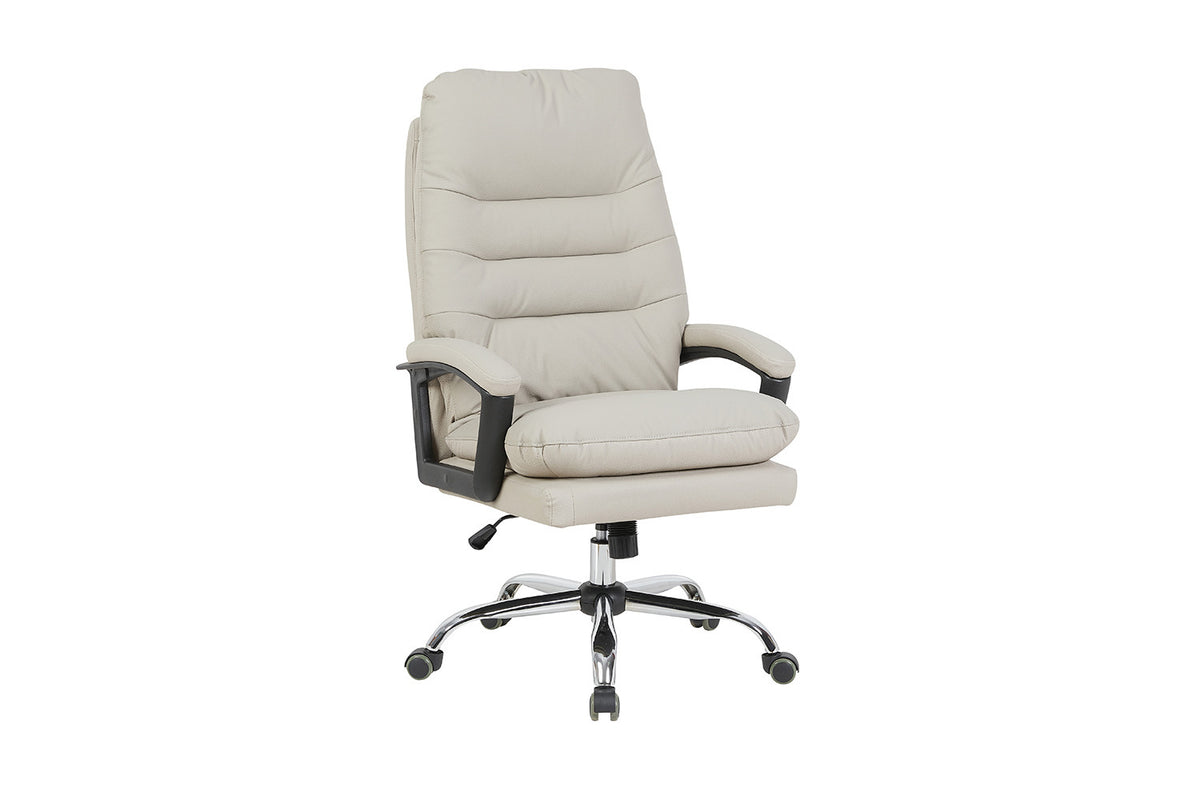Rousseau - Chaise de bureau Daniel - PU Beige - 112/120 x 74 x 76 cm