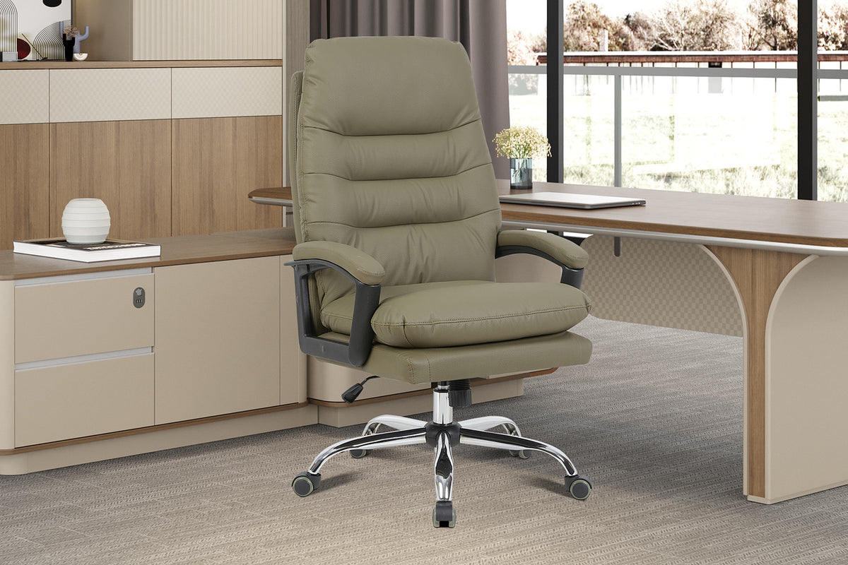 Rousseau - Chaise de bureau Daniel - PU Vert - 112/120 x 74 x 76 cm
