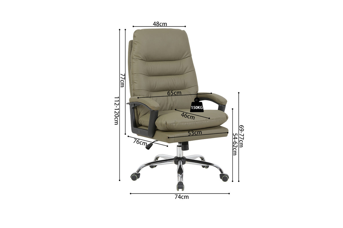 Rousseau - Chaise de bureau Daniel - PU Vert - 112/120 x 74 x 76 cm