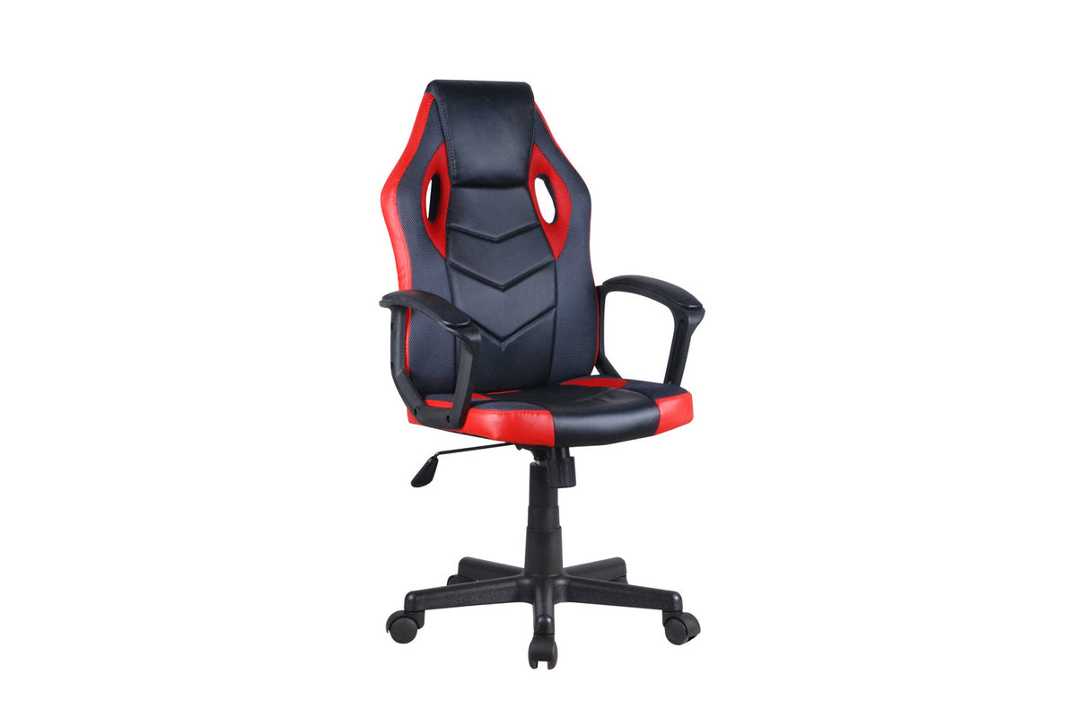 Rousseau - Chaise gaming Tiger - PU Noir/Rouge/Gris - 102.5/112 x 57.5 x 65 cm