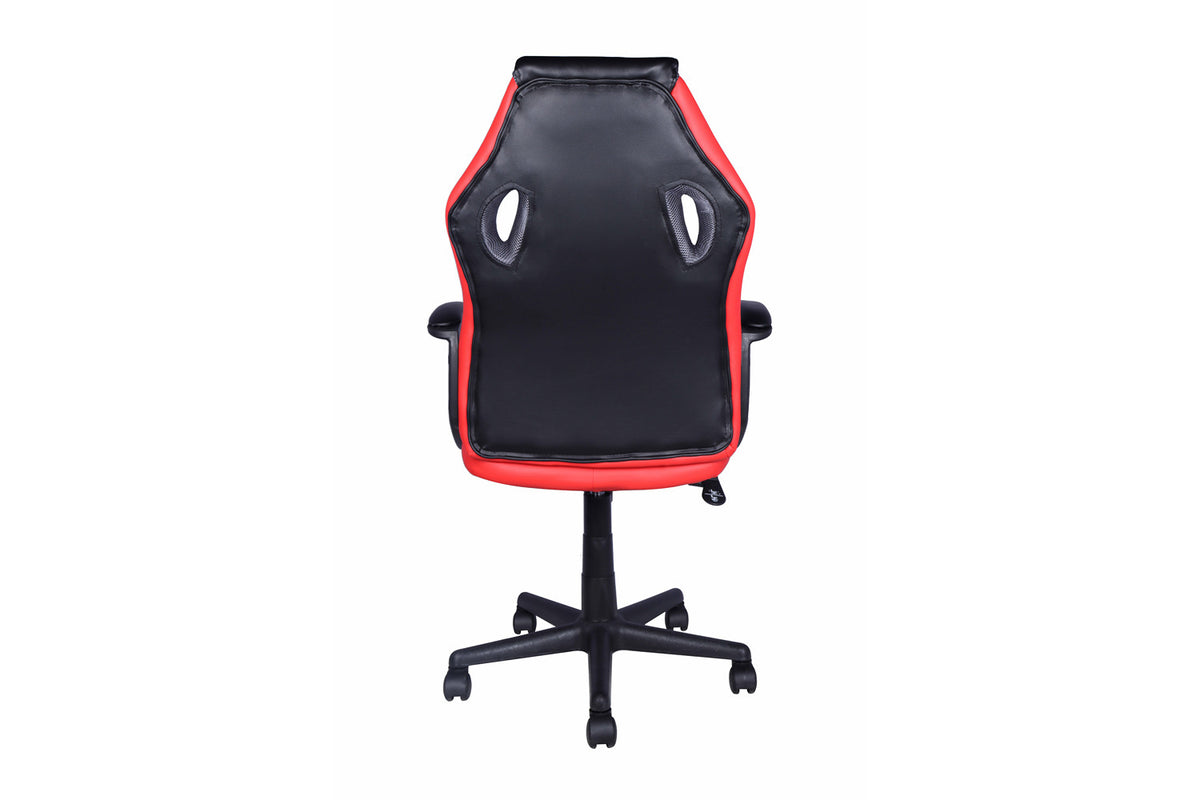 Rousseau - Chaise gaming Tiger - PU Noir/Rouge/Gris - 102.5/112 x 57.5 x 65 cm