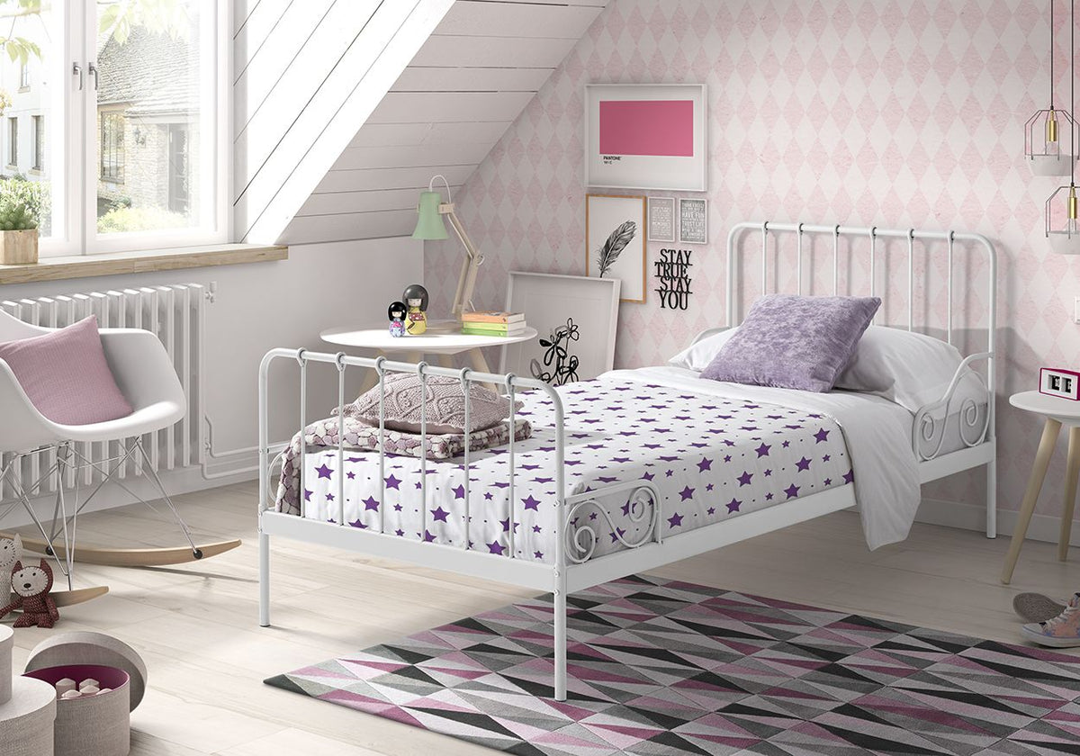 Vipack - Metalen bed ALICE - Wit - 90x200 cm