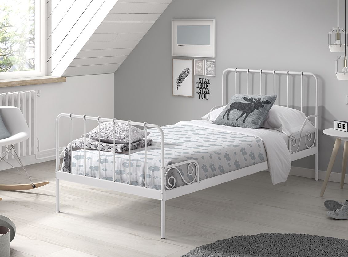 Vipack - Metalen bed ALICE - Wit - 90x200 cm