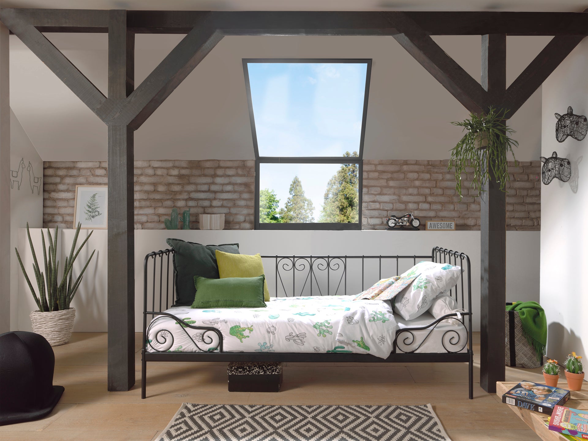 Vipack - Eenpersoonsbed Alice - ACKB9018 - Zwart - 95,5x90,5x207,5cm