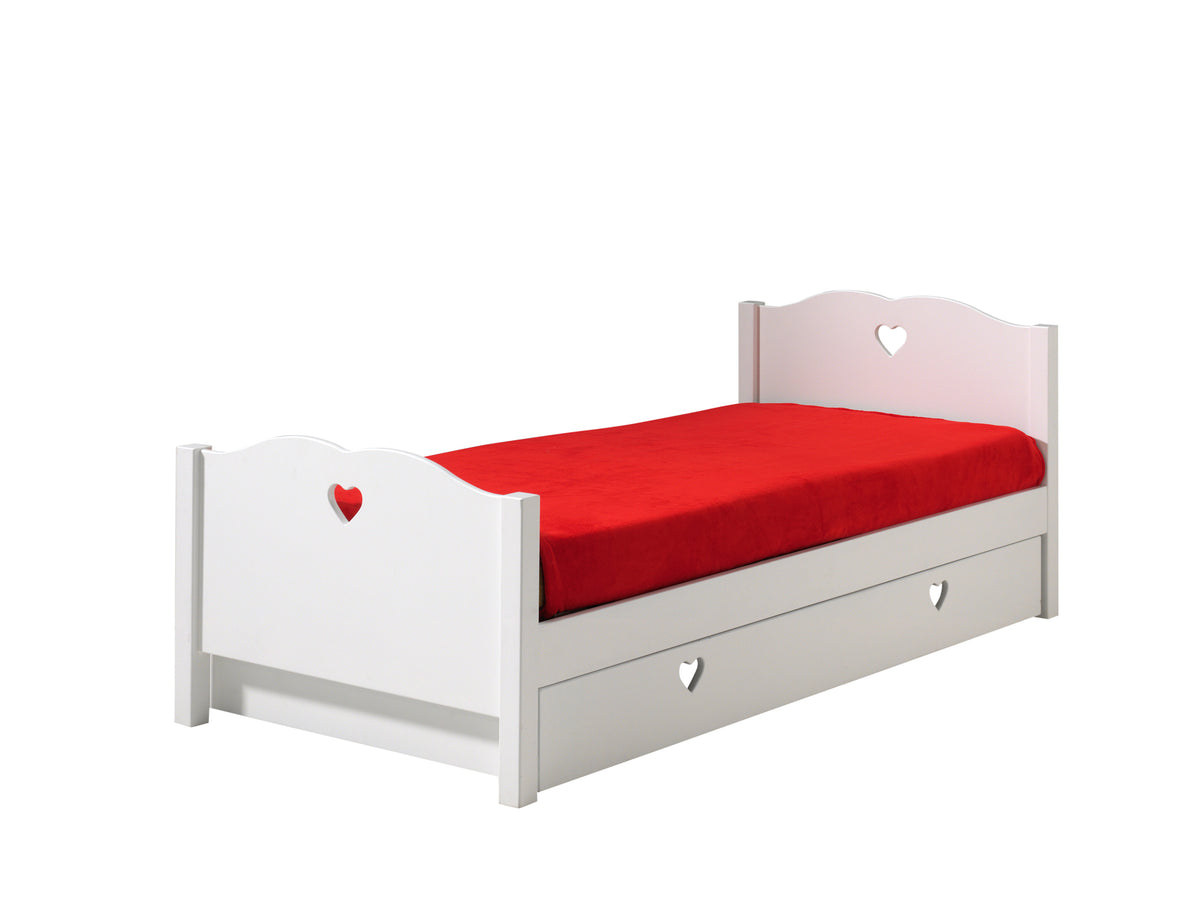 Vipack - Bed AMORI - Met bedlade - Wit - 90x200 cm
