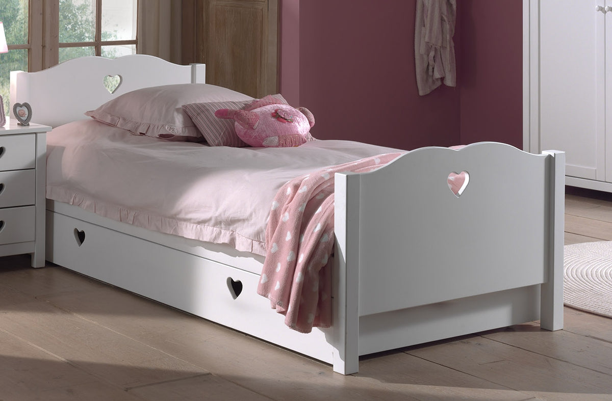Vipack - Bed AMORI - Met bedlade - Wit - 90x200 cm