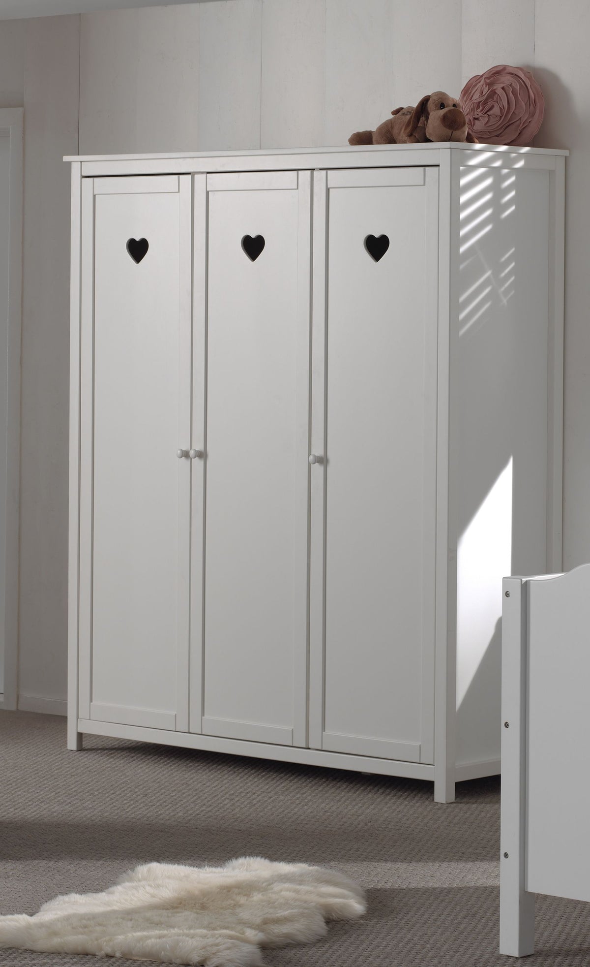 Vipack - Jeugdkamer AMORI - 6-delig met lattenbodem en bedlade - Wit - 90x200 cm