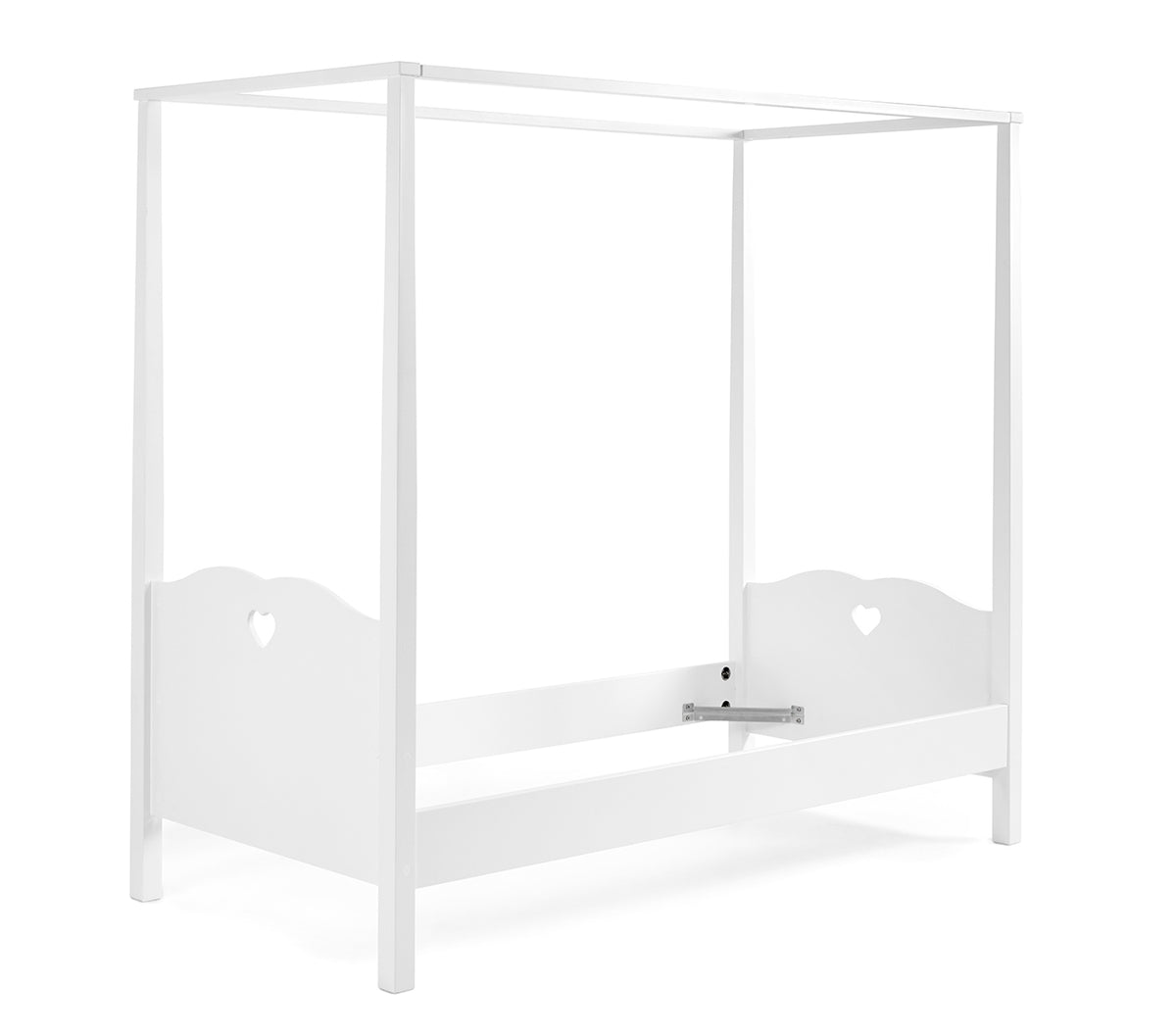 Deze Amori-combinatie bestaat uit een hemelbed, een lattenbodemkader en bedtextiel