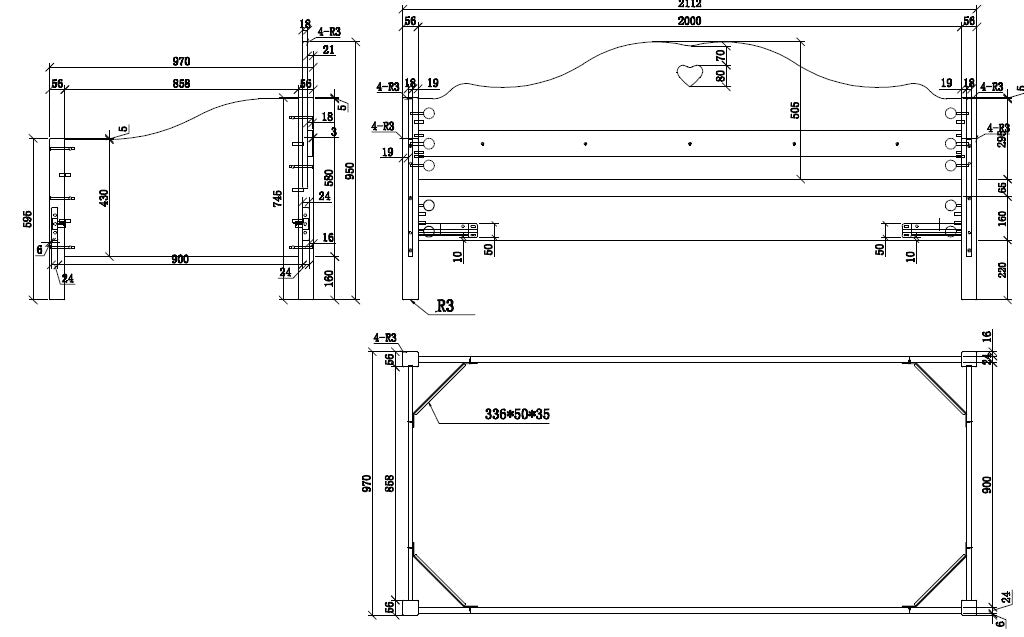 Vipack - Eenpersoonsbed Amori - AMKB9014 - Wit - 97x95x211,2cm