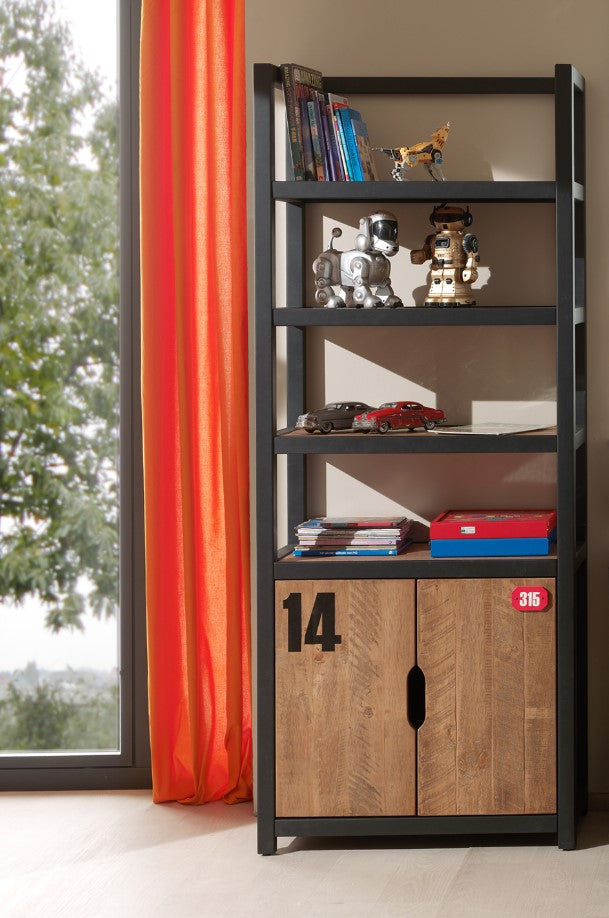 Vipack - Boekenkast Alex - AXBI2219 - Natuur - 40x200x80cm