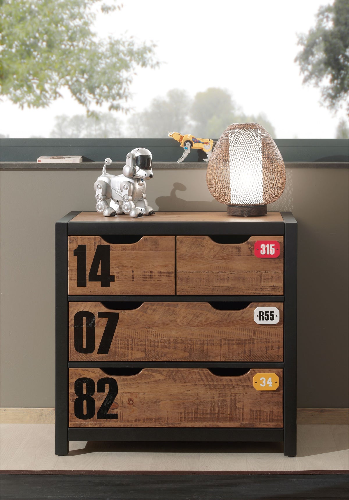 Vipack - Commode ALEX - Naturel - 3 laden - 83x42x86 cm