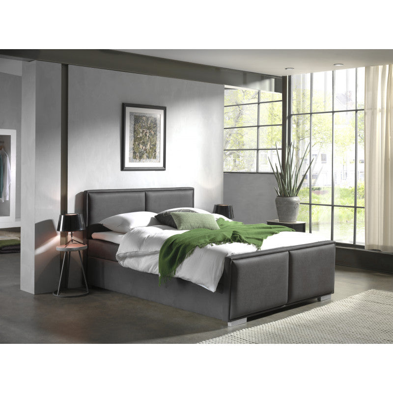 2BM - Boxspring Amsterdam - Opbergruimte- Antraciet - Stof - 160x110x200cm