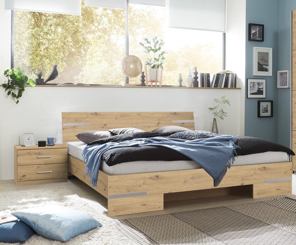 Wimex - Parure de lit Anna - 760141 - Planches Chêne/Chrome - 180x81x200cm