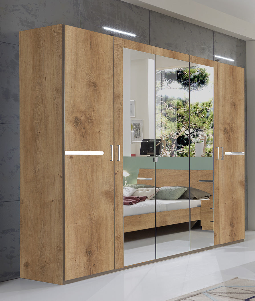 Wimex - Kleerkast Anna - 760566 - Planken Eik/Chrome - 225x208x58cm