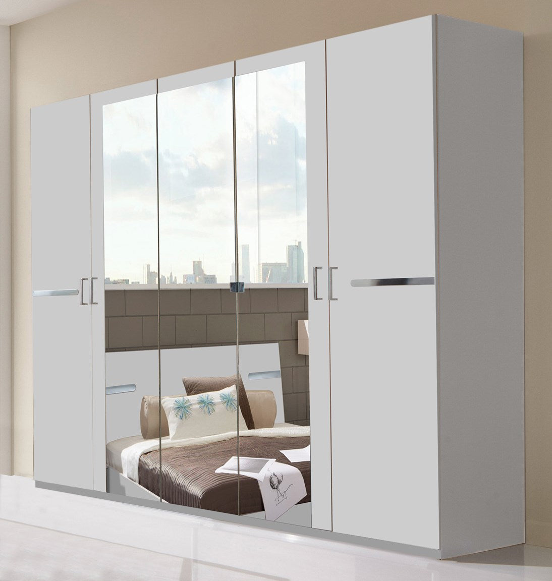 Wimex - Kleerkast Anna - 782566 - Wit/Chrome - 225x208x58cm