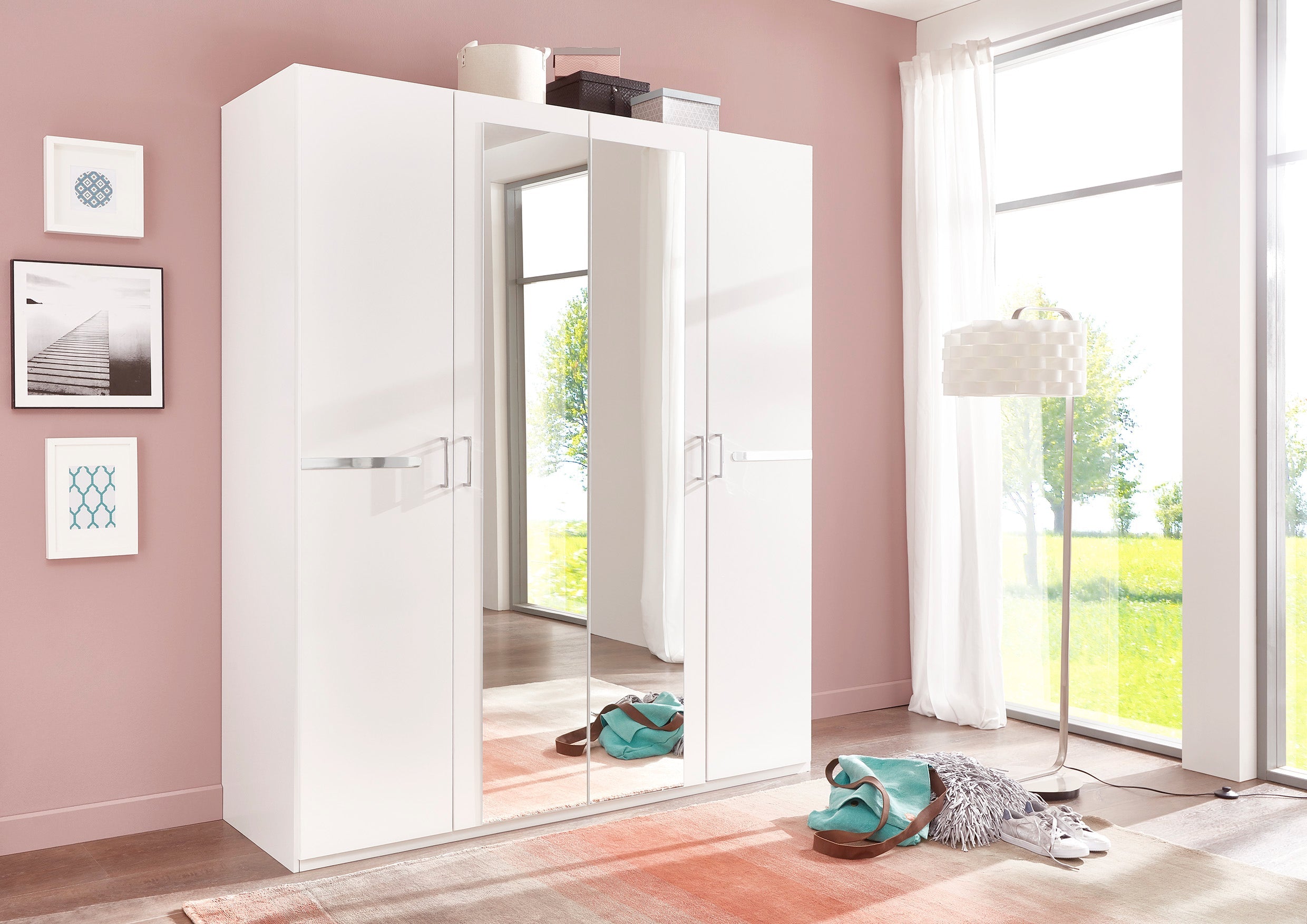 Wimex - Kleerkast Anna - 782568 - Wit/Chrome - 180x208x58cm