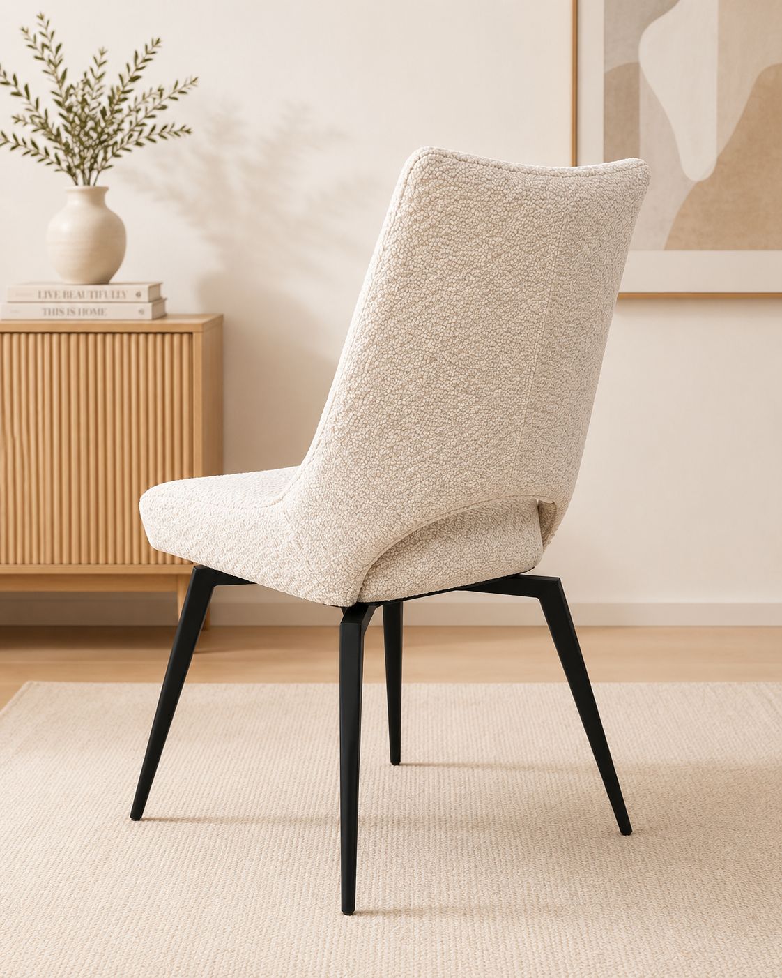 2BM - Chaise Antoine –  Couleur Écru – 51x48x92cm