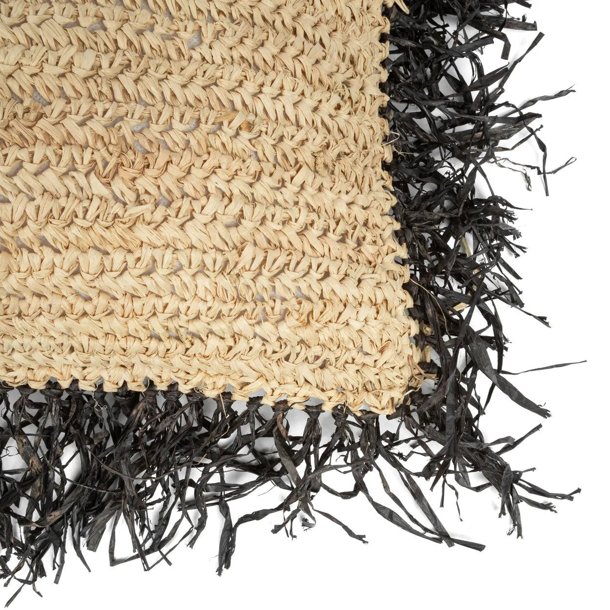 BB - Kussenhoes Raffia Vierkant - Natuurlook Zwart - 60x60