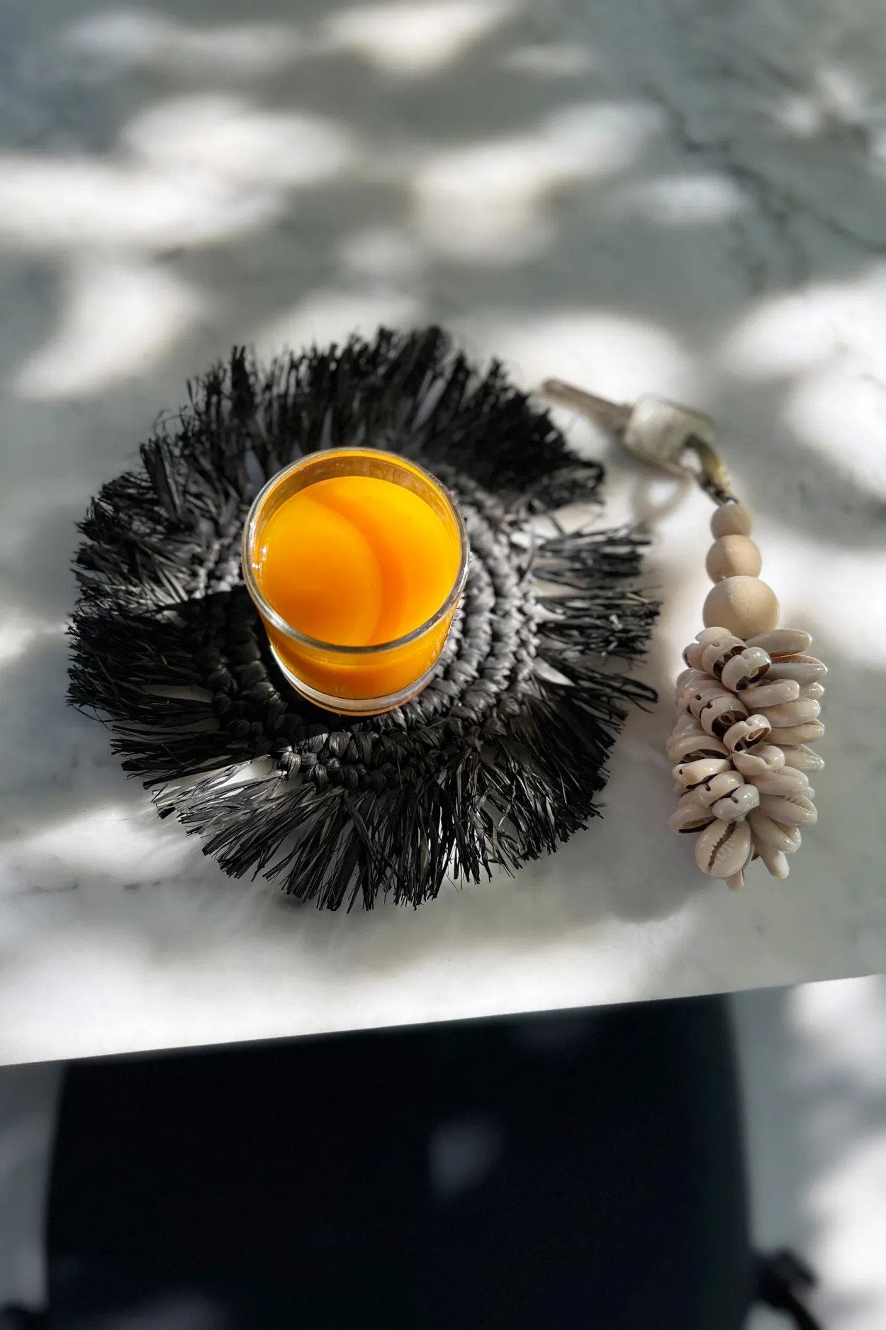 BB - Onderzetter Fringe Raffia - Zwart