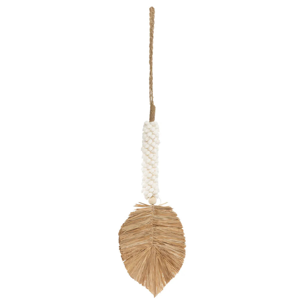 BB - Decoratie Raffia Schelp Kwastje - Wit Natuurlook