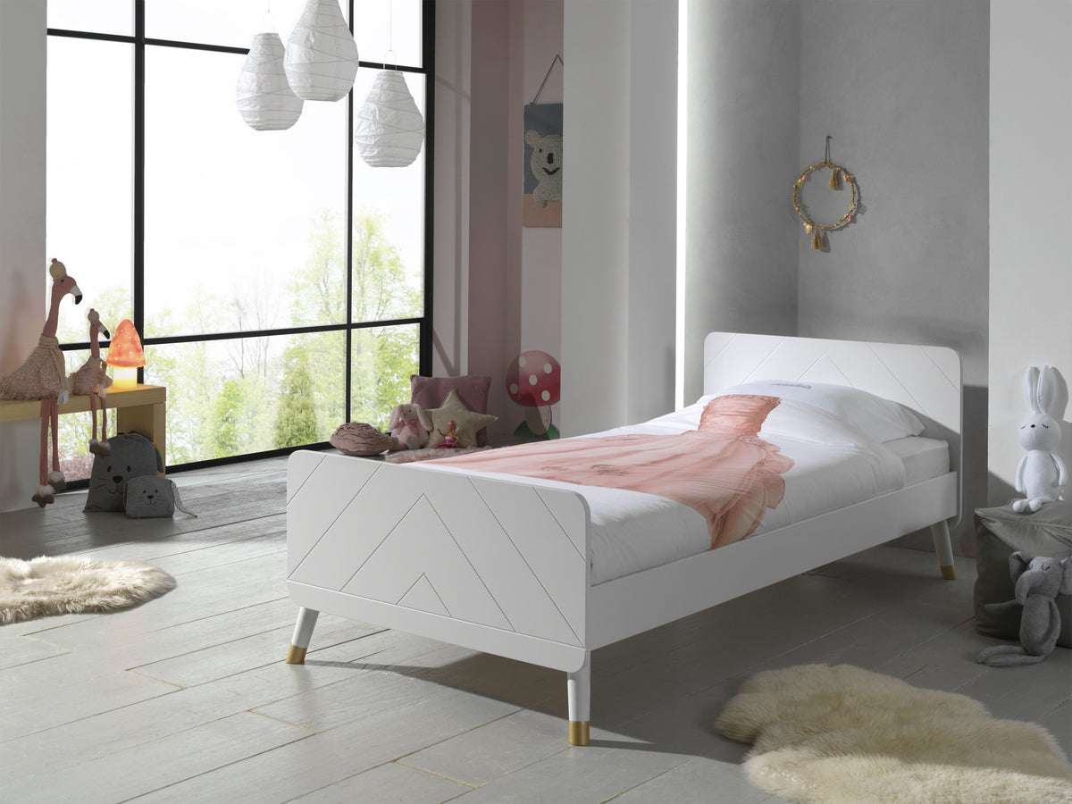 Vipack - Bed BILLY - Satijnwit - 90x200 cm