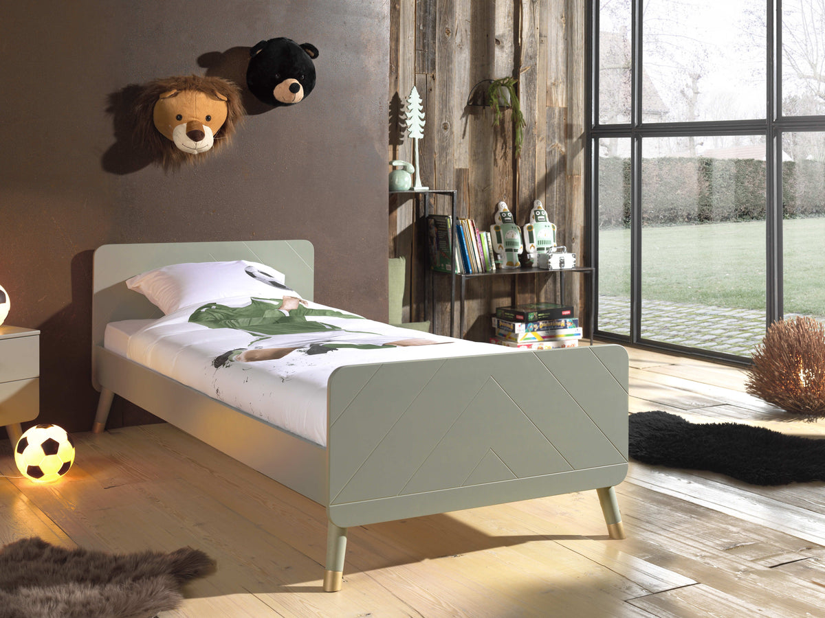 Vipack - Bed BILLY - Olijfgroen - 90x200 cm
