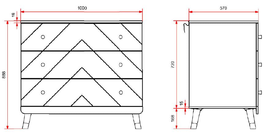 Vipack - Commode Billy - BIKO1314 - Blanc - 57x89x100cm
