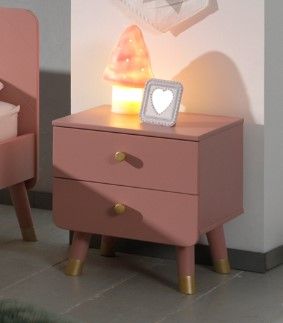 Vipack - Table de chevet BILLY - Rose terra - 43x40x45 cm