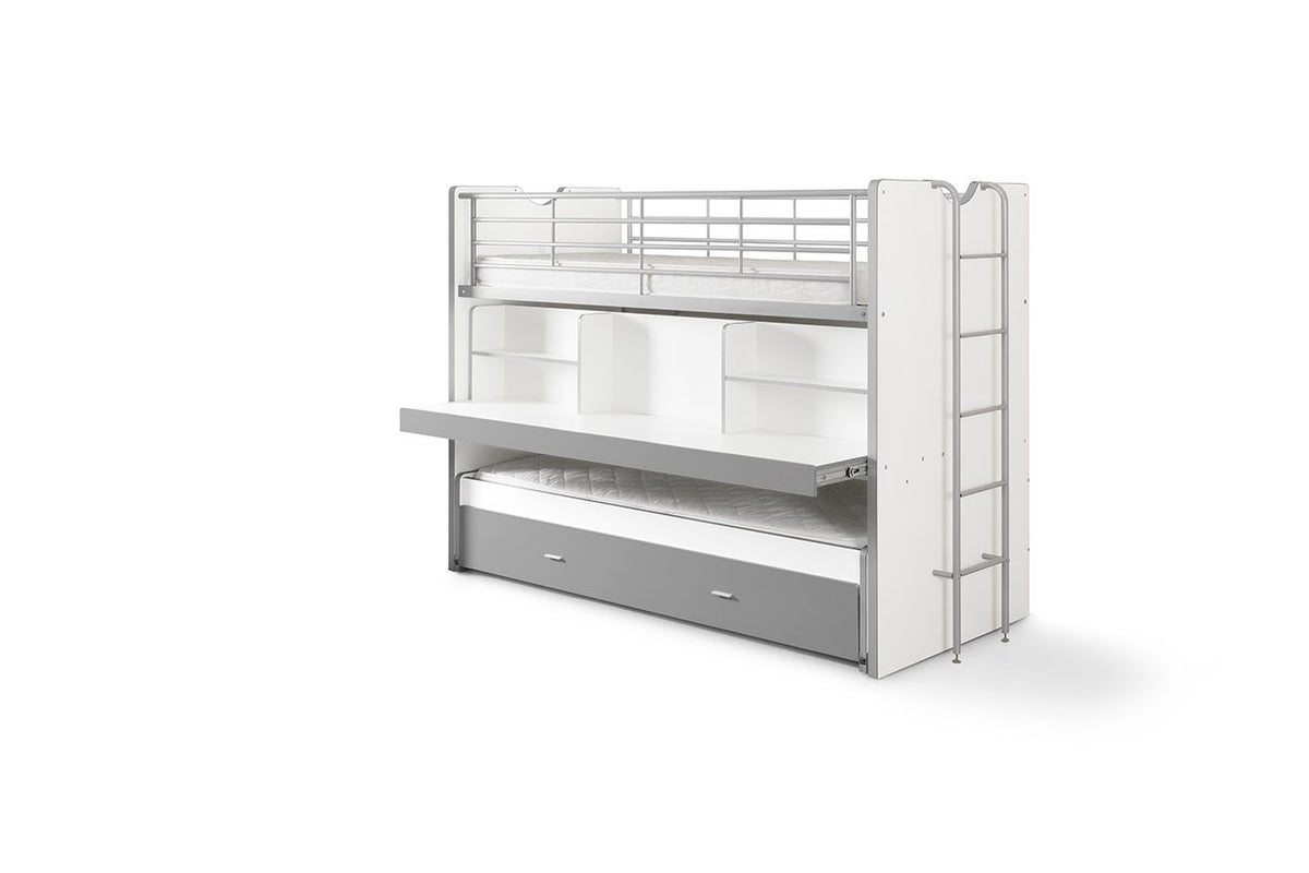 Vipack - Hoogslaper BONNY 80 - Onderbed + rolbed - Zilver - 90x200 cm