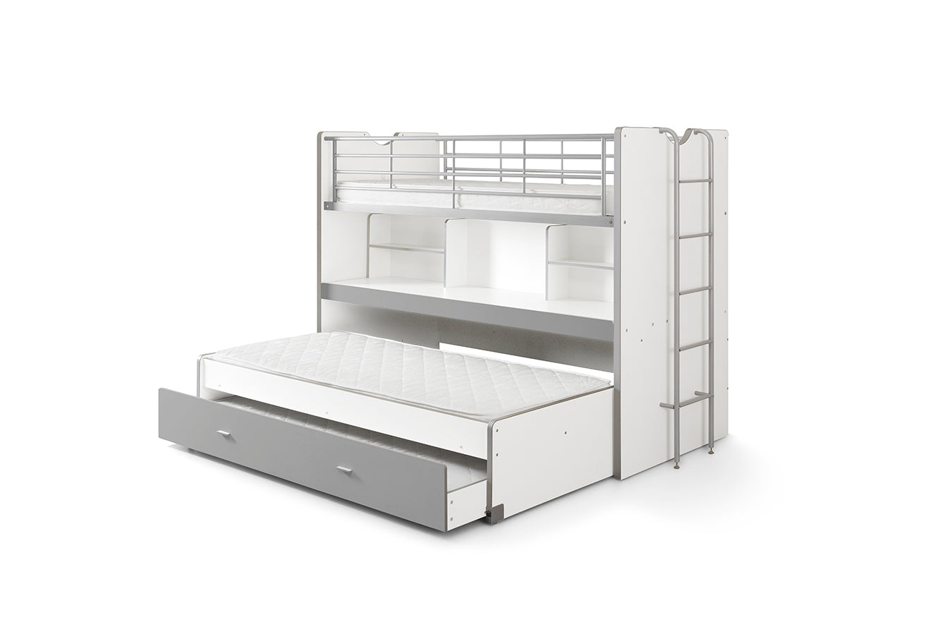 Vipack - Lit superposé Bonny - BONHS8009 - Gris - 101,5x161x221,5cm