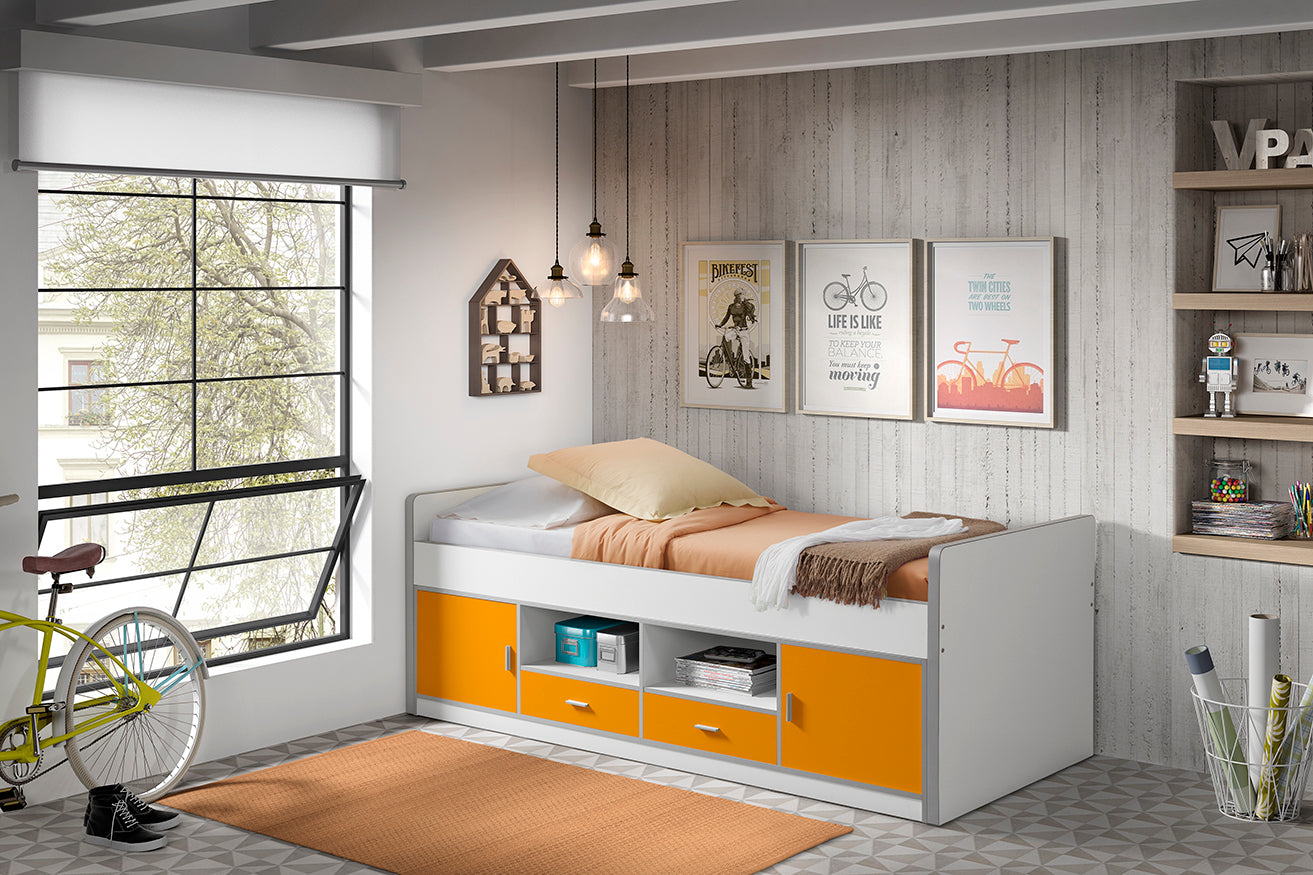 Vipack - Eenpersoonsbed Bonny - BONKB9011 - Oranje - 97,5x78,5x207cm