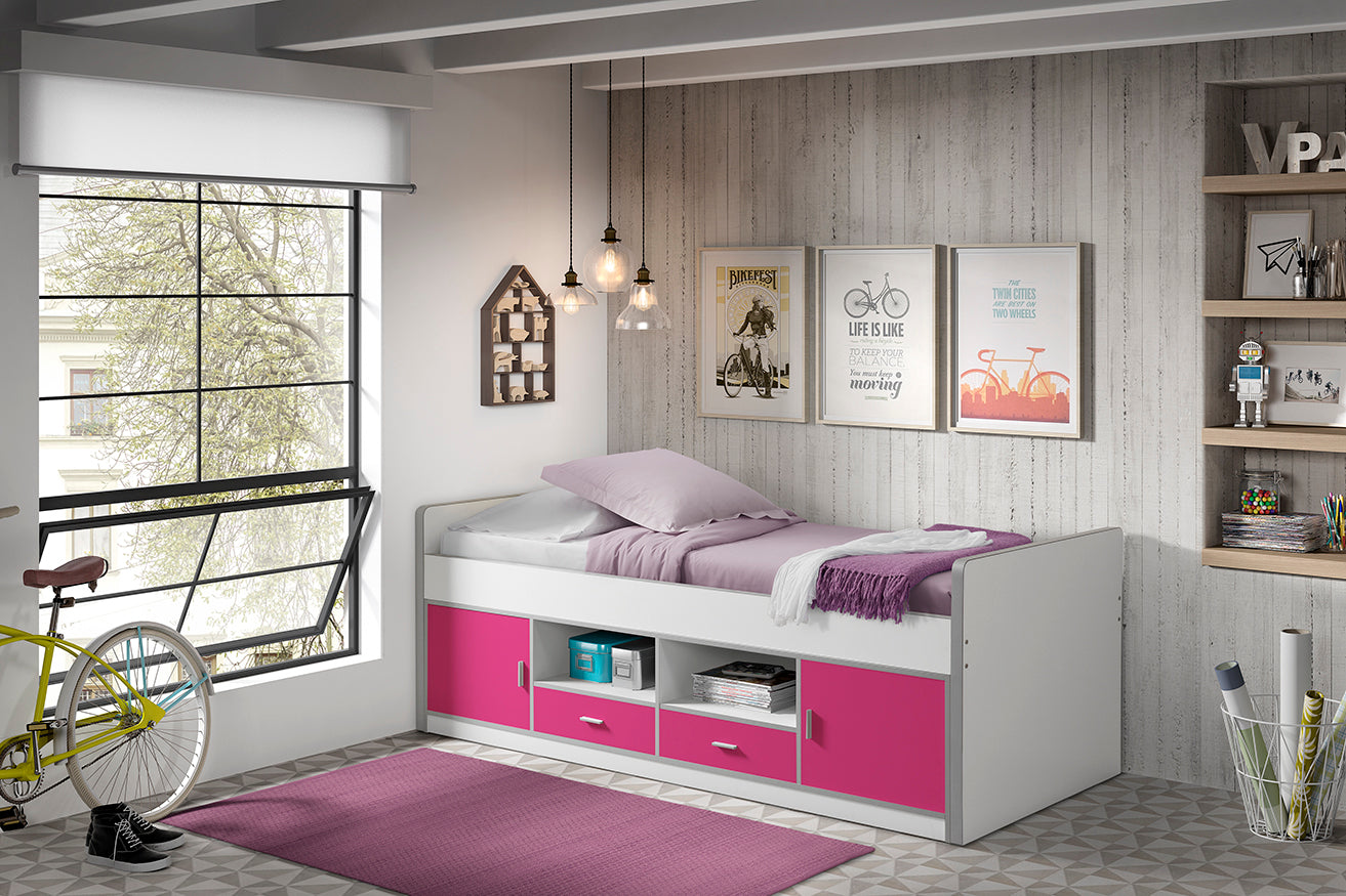 Vipack - Eenpersoonsbed Bonny - BONKB9044 - Roze - 97,5x78,5x207cm