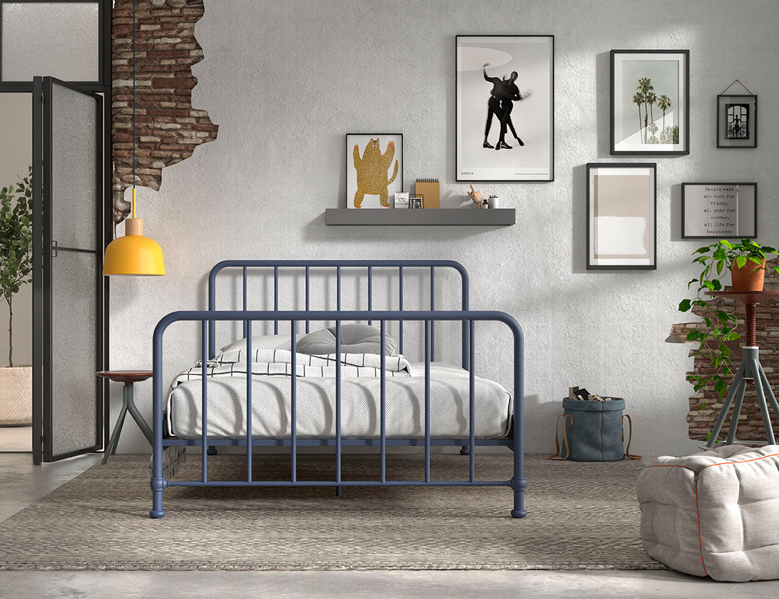 Vipack - Eenpersoonsbed Bronxx - BRBE1407 - Blauw - 146,5x110x208cm