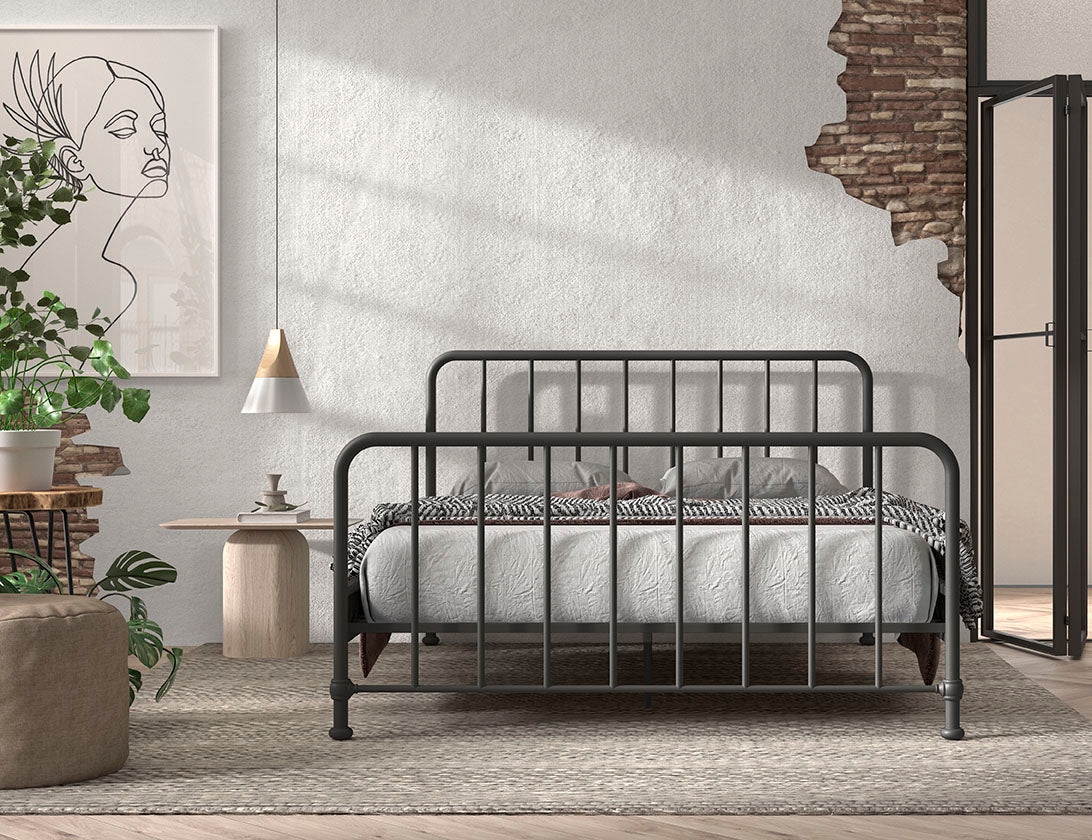Vipack - Eenpersoonsbed Bronxx - BRBE1618 - Zwart - 166,5x110x208cm