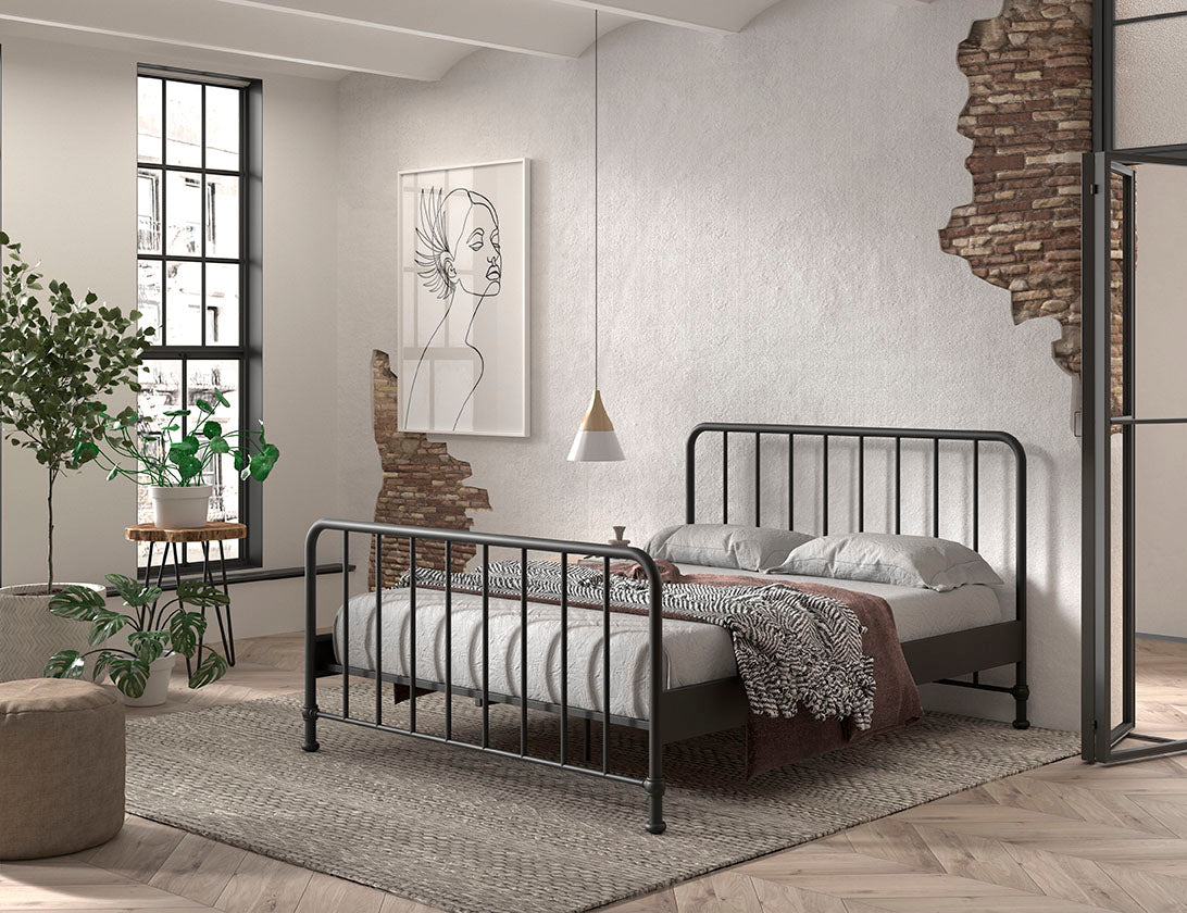 Vipack - Eenpersoonsbed Bronxx - BRBE1618 - Zwart - 166,5x110x208cm