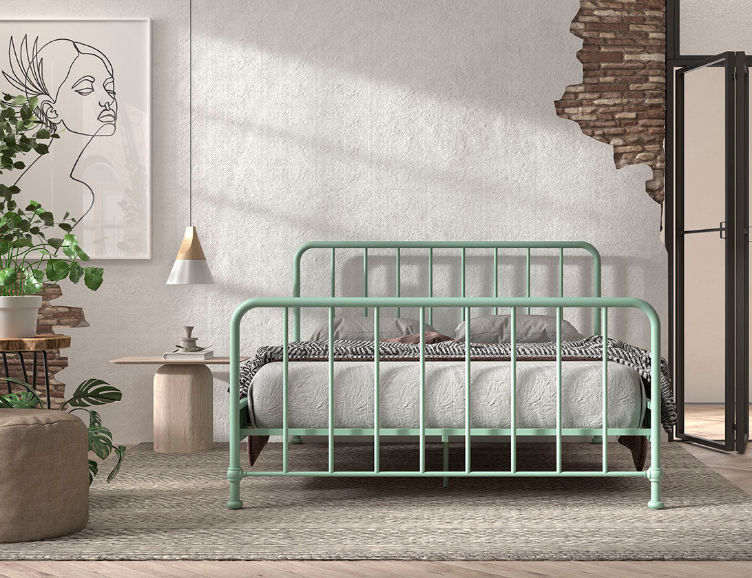 Vipack - Lit simple Bronxx - BRBE1693 - Vert olive - 166,5x110x208cm